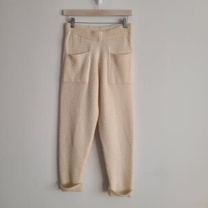 Zara Cream Knit Ankle Pants Size 14 Girls Cozy Winter